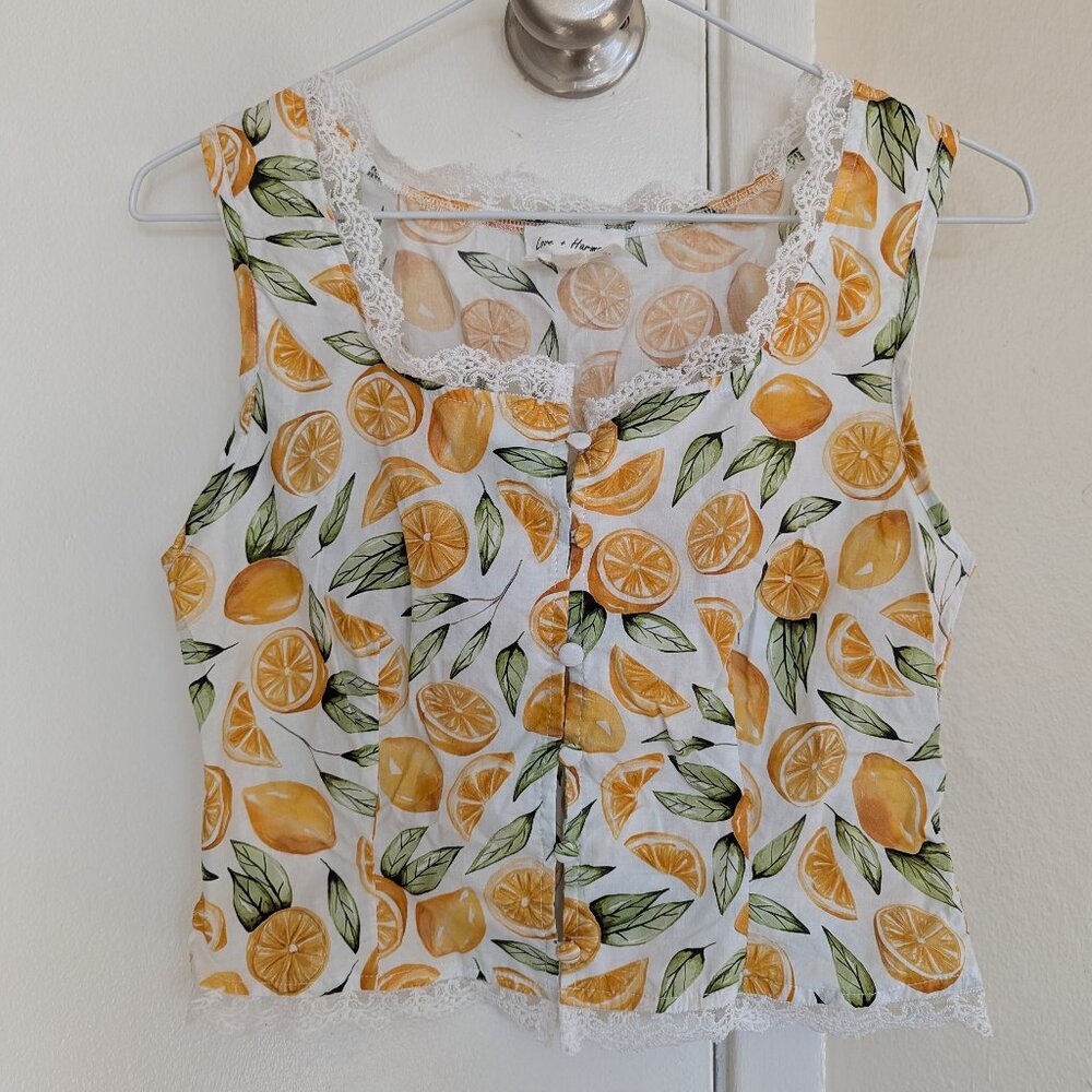 Love + harmony lemon crop tank